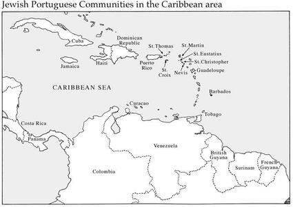 Map of the Jewish Communities in the Caribbean Island Region