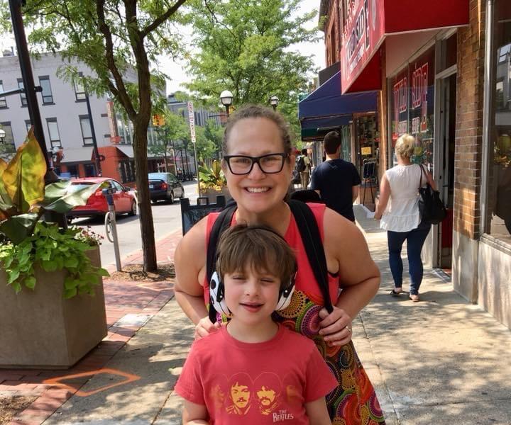 Rachel Kest with her two children