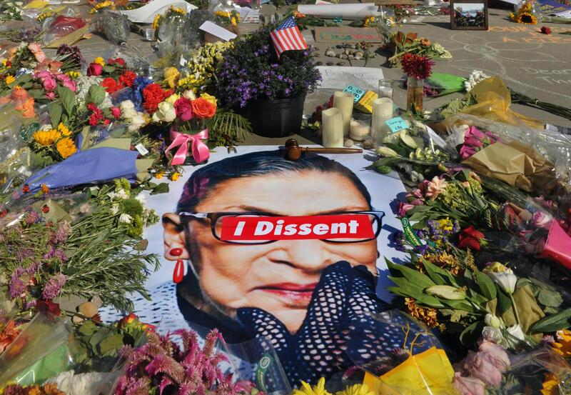 Vigil for Ruth Bader Ginsburg outside the Supreme Court, September 2020 CROP