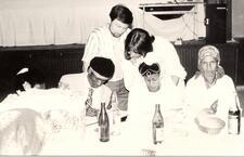 An Ethiopian Jewish couple signing wedding marriage contract (ketubah)