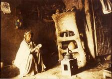 Ethiopian Jewish woman making coffee