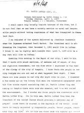 Rabbi James Wax's Sermon on Dr. Martin Luther King Jr., 1968, Page 1