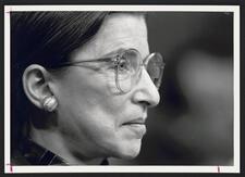 a side profile portrait of Ruth Bader Ginsburg