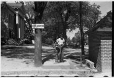 "Drinking fountain on the county courthouse lawn, Halifax, North Carolina" by John Vachon, 1938