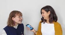 Two women using the Story Aperture app