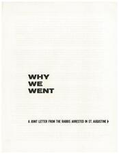 "Why We Went: A Joint Letter from the Rabbis Arrested in St. Augustine," June 19, 1964, page 1 of 3