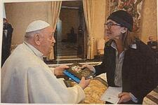 Rabbi Analía Bortz with Pope Francis