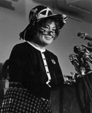 Bella Abzug at a Press Conference, 1976, by Diana Mara Henry