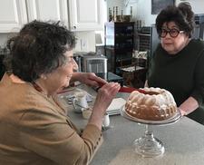 Sheila Brass with her Homemade Vanilla Cake