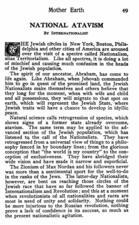 Article Critical of Jewish Nationalism From the First Issue of Mother Earth, Page 1