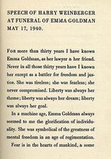 Excerpt from Emma Goldman Eulogy by Harry Weinberger, Part 1