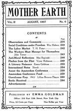 Emma Goldman's "Mother Earth," Table of Contents, August 1907