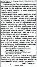 "The Tragedy at Buffalo" Article by Emma Goldman from Free Society, October 6, 1901, Page 5