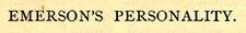 "Emerson's Personality" Title by Emma Lazarus