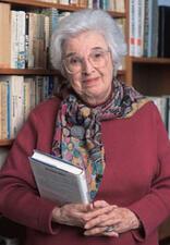 Gerda Lerner with Books