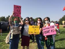 CWJ Staff at a Protest For Agunot's Rights