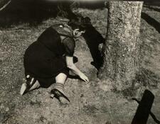 Black and white photograph of Miriam Novitch in Vittel