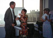 Rebecca Young Receiving the Key Program's Award, July 15, 1998