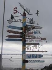 Signpost at Vernadsky Station