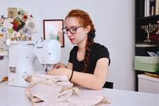 Woman working at a sewing machine