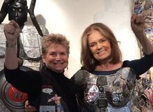 Gloria Steinem and Linda Stein, Suited Up (cropped)