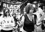 Tarece Johnson speaking at the Justice for Black Lives march she organized, June 7, 2020