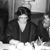 Gil Marcus, Nelson Mandela, and Michael Katz, December 1990