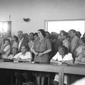 Golda Meyerson (Meir) at Histadrut Headquarters, May 29, 1946