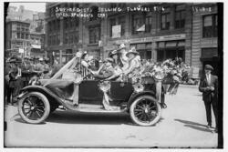 Suffragists Sell Flowers