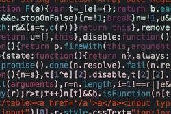 Close-up photo of computer code.