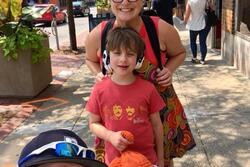 Rachel Kest with her two children