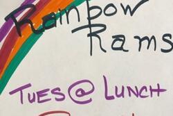 Poster for Rainbow Rams, a school gay-straight alliance club.