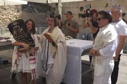 Rabbi Claudia Kreiman leads a bat mitzvah service at the egalitarian section of the Western Wall.