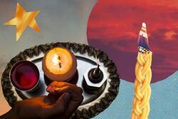 Collage of havdalah candles