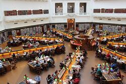 Students Studying in College Library