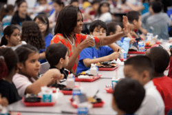 First Lady Michelle Obama with Students