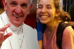 Rising Voices Fellow Rana Bickel with the Pope