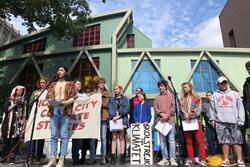 Shoshanna Hemley Speaking at a Climate Action in Iowa City