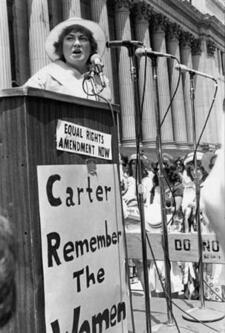 Bella Abzug at a New York City Rally, 1976, by Diana Mara Henry