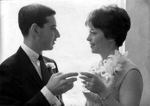 Barbara Dobkin and her Husband at their Wedding, 1965