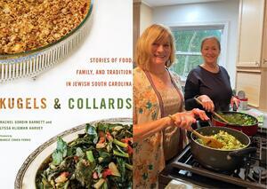 Collage of Kugels & Collards Book Cover and Rachel/Lyssa