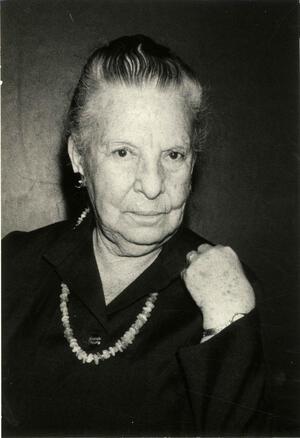 Black and white photograph of Miriam Novitch