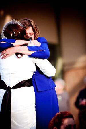 Melissa Scholten-Gutierrez Hugs her Mother