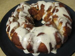 Aranygaluska or "Hungarian Monkey Bread" with Cream Cheese Glaze