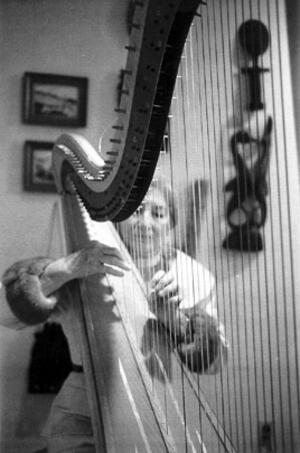 Bernice Mossafer Rind with her Harp