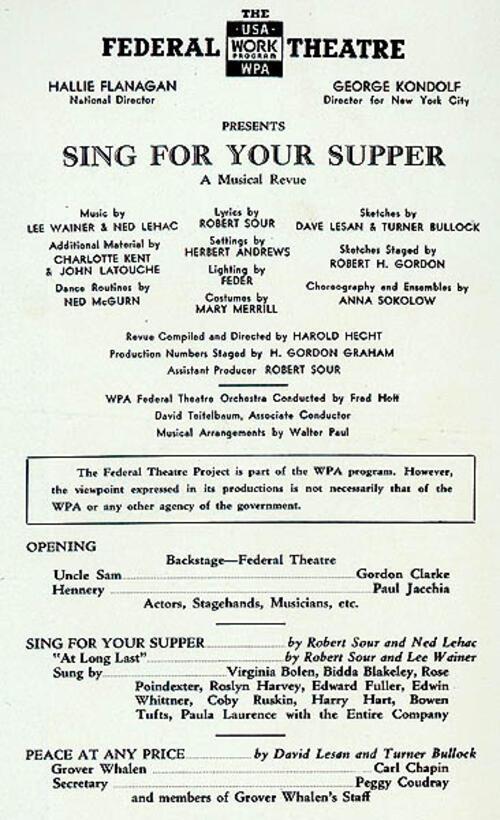 Federal Theatre Project's Sing for Your Supper, Page 2