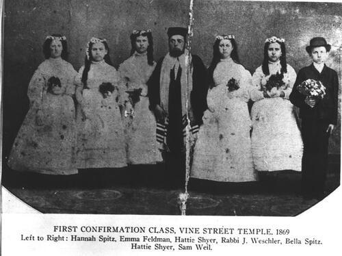 First Confirmation Class, Vine Street Temple, 1869 