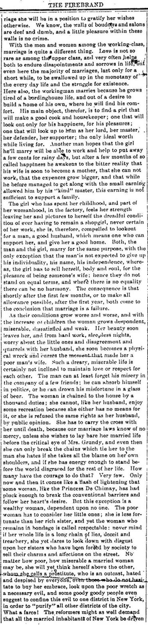 Emma Goldman on Marriage, 1897, page 2