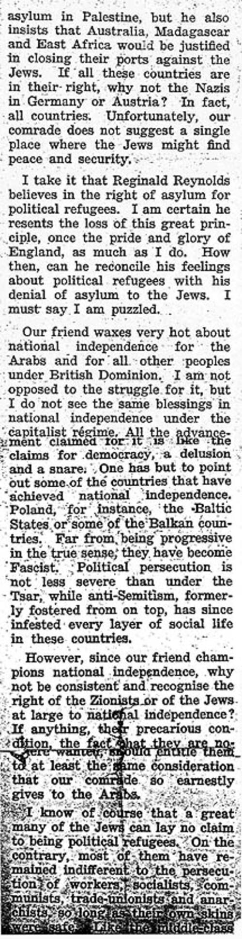 "Palestine and Socialist Party: Emma Goldman's Views" by Emma Goldman circa 1930s, Page 3