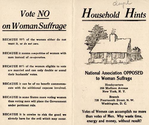 Pamphlet by the National Association Opposed to Woman Suffrage Part 1